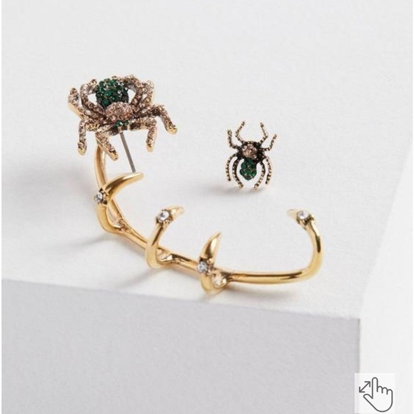 Torrid Halloween Bejeweled Spider Ear Crawler Earring Set NEW - Picture 1 of 6